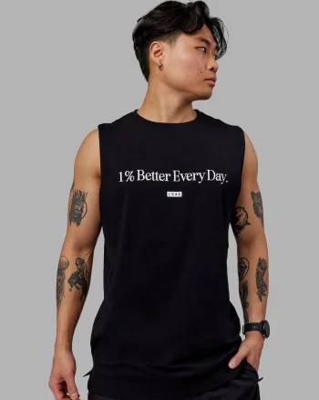 New LSKD 1% Better FLXCotton Training Fit Tank Black White