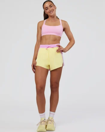 Clearance LSKD Accelerate 3" High-Rise Running Short Marshmallow Lemon