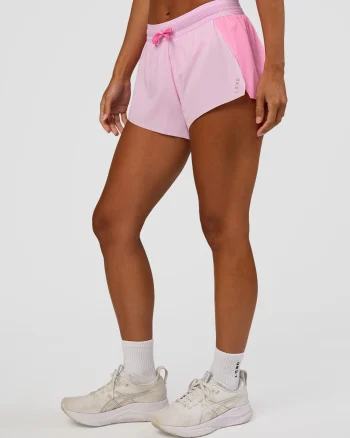 Clearance LSKD Accelerate 3" Mid-Rise Running Short Candy Pink Marshmallow