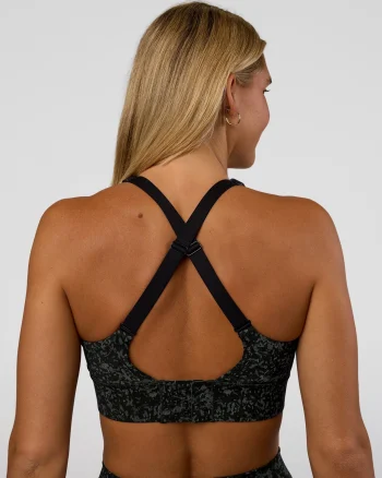Hot LSKD Accelerate Sports Bra Energy Print Black