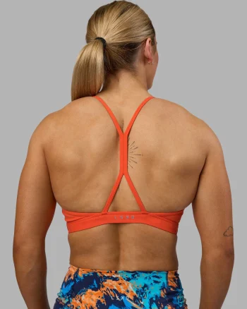 Clearance LSKD AMRAP High Neck Sports Bra Ultra Orange