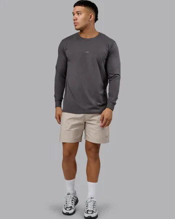 Discount LSKD Base FLXCotton Long Sleeve Tee Dark Storm