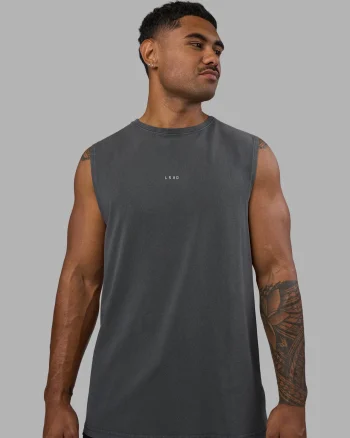 Outlet LSKD Base FLXCotton Tank Dark Storm Washed