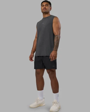 Outlet LSKD Base FLXCotton Tank Dark Storm Washed