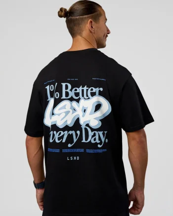 Sale LSKD Break Through FLXCotton Oversized Tee Black Open Air