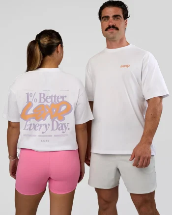 Hot LSKD Break Through FLXCotton Oversized Tee White Pale Lilac