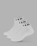 New LSKD Daily 3 Pack Ankle Socks White