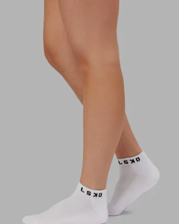 Sale LSKD Daily Ankle Socks 3 Pack 2.0 White Black