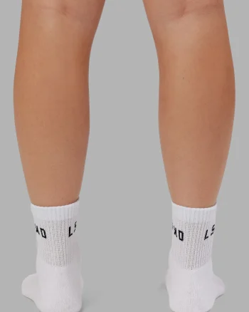 Clearance LSKD Daily Quarter Crew Sock White