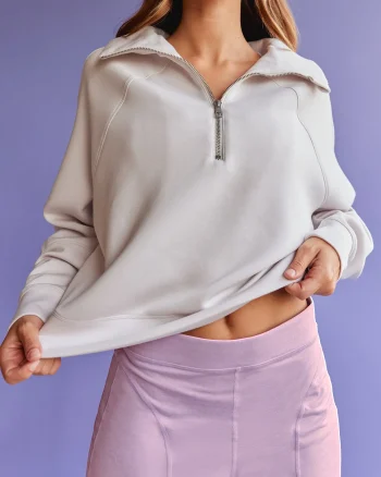 Sale LSKD Elevate SoftTouch 1/2 Zip Sweater Clay Clay