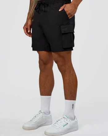 Best LSKD Energy Stretch 6" Performance Cargo Shorts Black