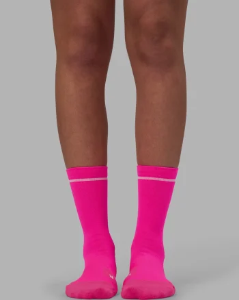 Sale LSKD Fast Performance Crew Socks Neon Pink White