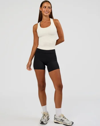 Best LSKD Flow Rib Scoop Neck Tank Off White