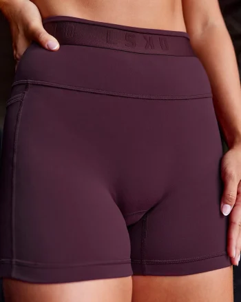 Fashion LSKD Fusion Jacquard High-Rise 4" Short Pockets Cherry Lacquer