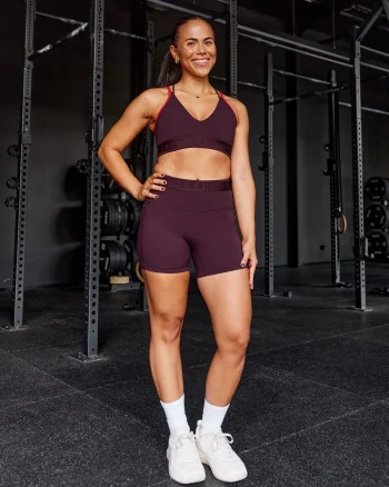 Outlet LSKD Fusion Jacquard High-Rise 6" Short Pockets Cherry Lacquer