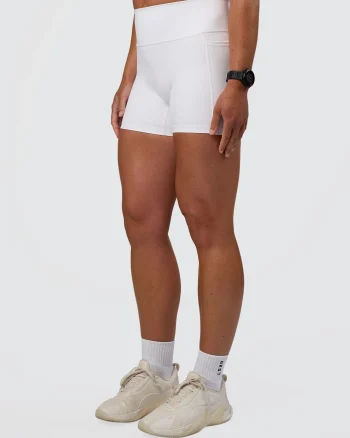 Fashion LSKD Fusion Ultra High-Rise 4" Short Pockets White