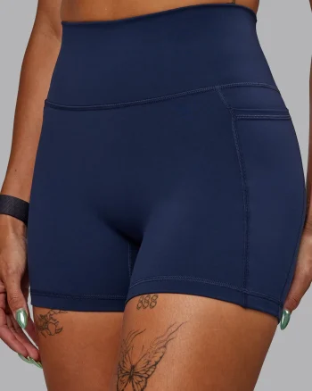 Sale LSKD Fusion Ultra High-Rise 4" Short Pockets Future Navy