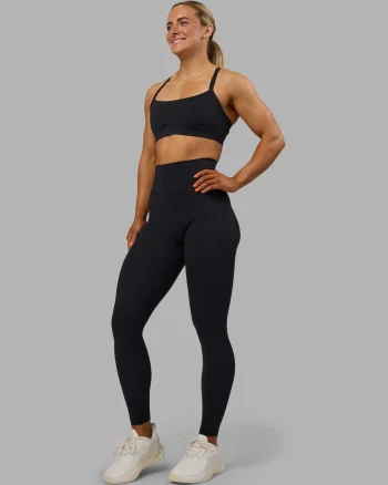 Fashion LSKD Fusion Ultra High-Rise Full Length Legging Pockets Black