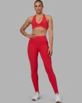 Hot LSKD Fusion Ultra High-Rise Full Length Legging Pockets Scarlet