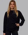 Clearance LSKD Go-To Long Sleeve FLXCotton Oversized Tee Black White