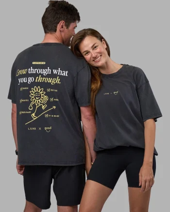 Outlet LSKD Good Human Factory Vol 2 Tee FLXCotton Oversize Black Washed