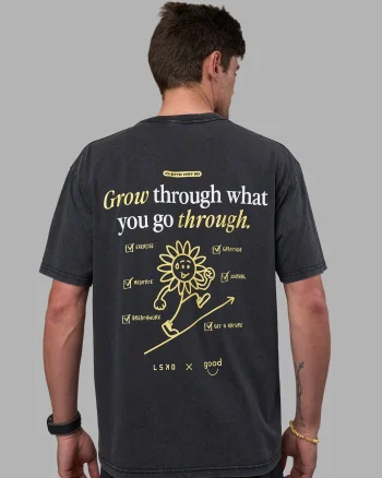 Outlet LSKD Good Human Factory Vol 2 Tee FLXCotton Oversize Black Washed