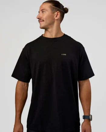 Outlet LSKD High Run FLXCotton Oversized Tee Black Yellow Fizz