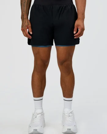 Online LSKD Hybrid Lined 5" Short Black Indigo