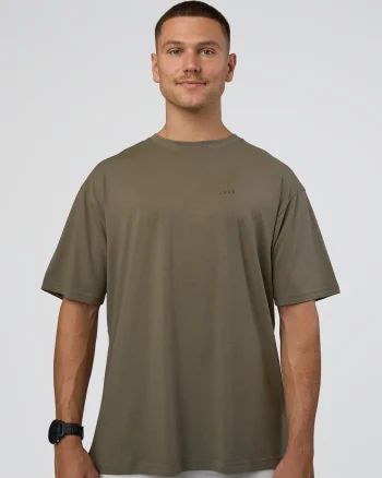 Clearance LSKD Lifting FLXCotton Oversized Tee Walnut Grey Hot Chocolate