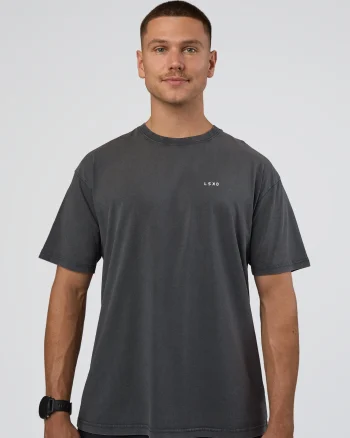 Outlet LSKD Lifting FLXCotton Oversized Tee Black Washed Flame
