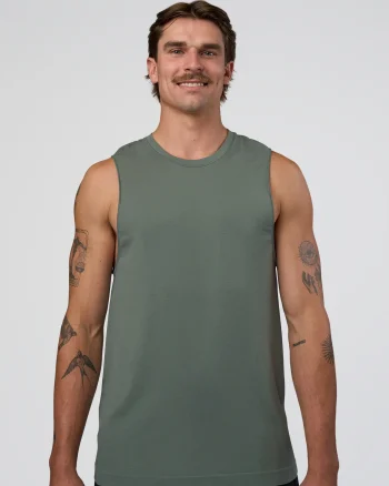 Outlet LSKD Mens AeroFLX+ Seamless Muscle Tank Graphite/Graphite