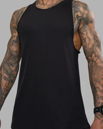 Clearance LSKD Mens Pace Running Tank Black
