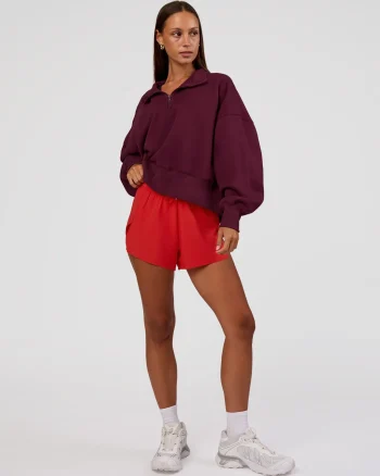 Discount LSKD MVP 1/2 Zip Oversized Sweater Cherry Lacquer