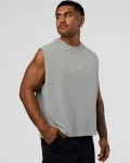 New LSKD Oversized Heavyweight Boxed Tank Light Grey Marl