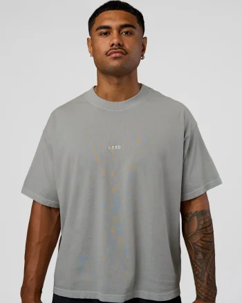 Fashion LSKD Oversized Heavyweight Boxed Tee Light Grey Marl