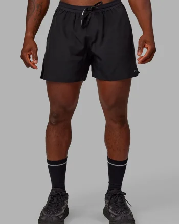 New LSKD Pace 5" Lined Performance Shorts Black Reflective