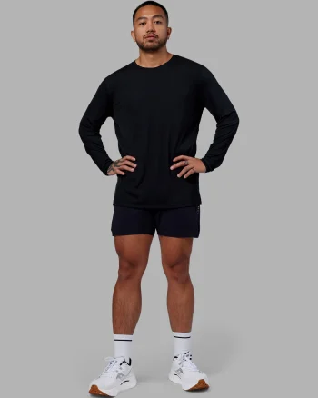 Discount LSKD Pace Running Long Sleeve Top Black