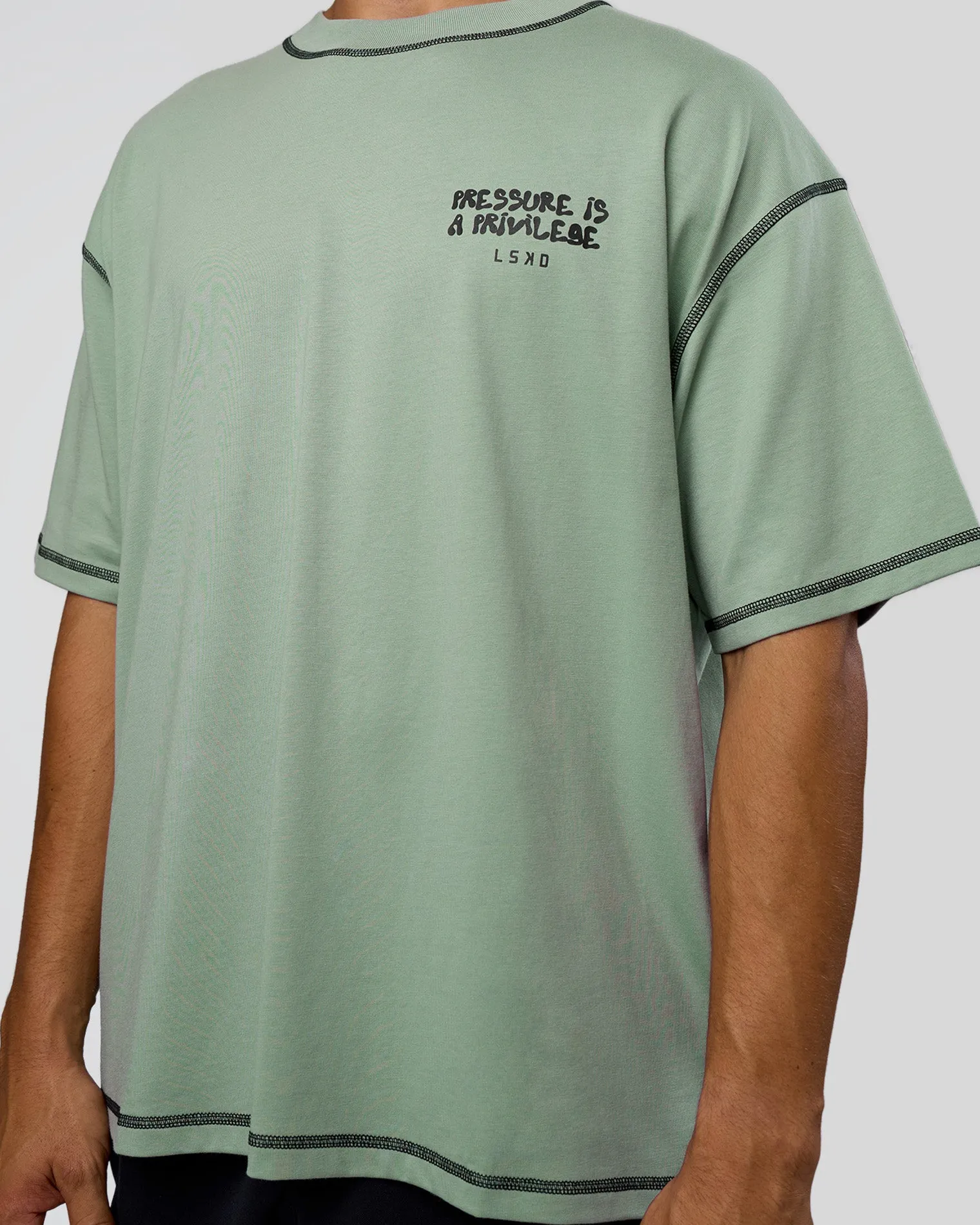pressure-is-privilege-oversize-FsHPqael-8.webp Outlet LSKD Pressure Is Privilege Oversized Tee Iceberg Green Black