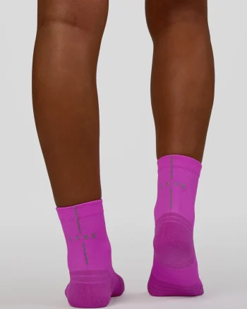 Best LSKD Race Fast Performance Quarter Socks Ultra Fuchsia Reflective