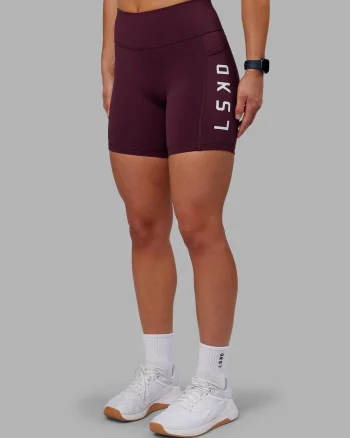 Discount LSKD Rep Ultra High-Rise 6" Short Pockets Cherry Lacquer White