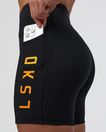 Discount LSKD Rep Ultra High-Rise 6" Short Pockets Black Zinnia