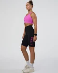 Online LSKD Rep Ultra High-Rise 9" Long Bike Short Pockets Black Ultra Fuchsia