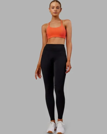 Clearance LSKD Rep Ultra High-Rise Full Length Legging Pockets Black Ultra Orange