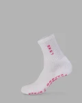 Hot LSKD Signal Pilates Crew Grip Socks 2.0 White Ultra Pink
