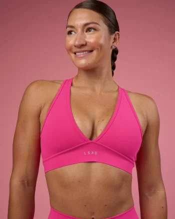 Best LSKD Stamina Rise Sports Bra Ultra Pink