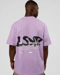 Outlet LSKD Standard Issue FLXCotton Oversized Tee Pale Lilac Black