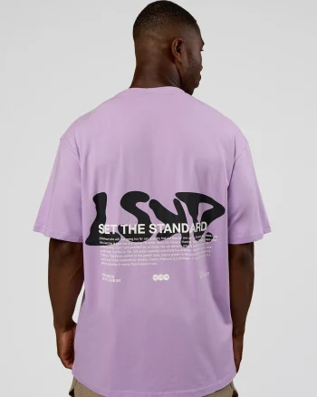 Outlet LSKD Standard Issue FLXCotton Oversized Tee Pale Lilac Black
