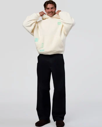 Clearance LSKD Sticker Unisex Oversized Hoodie Off White Jelly Mint