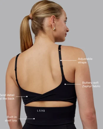 Sale LSKD Twist Shelf Bra Tank Black