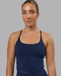New LSKD Twist Shelf Bra Tank Future Navy